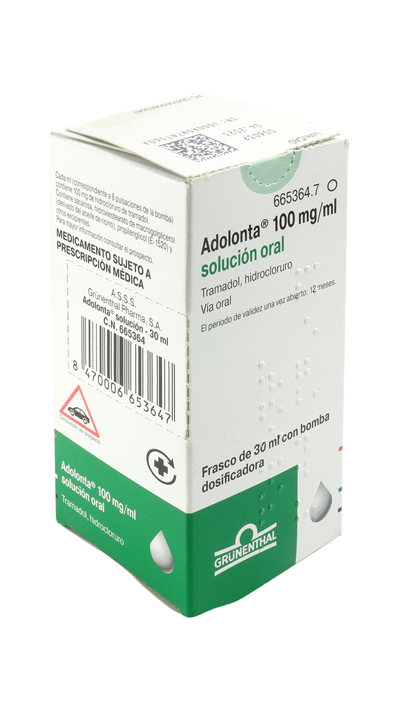 Adolonta 100 mg: Prospecto, dosis y administración en solución oral