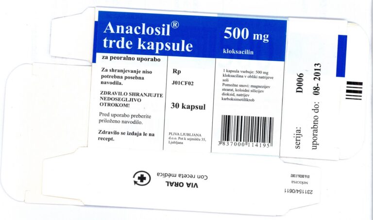 Anaclosil 500 mg: Prospecto y Usos de las Cápsulas