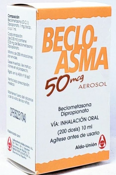 Beclo-asma 50 microgramos: prospecto y modo de uso del inhalador a presión