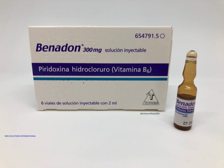 Benadon y Benerva IV: Prospecto, dosis y efectos de la solución inyectable