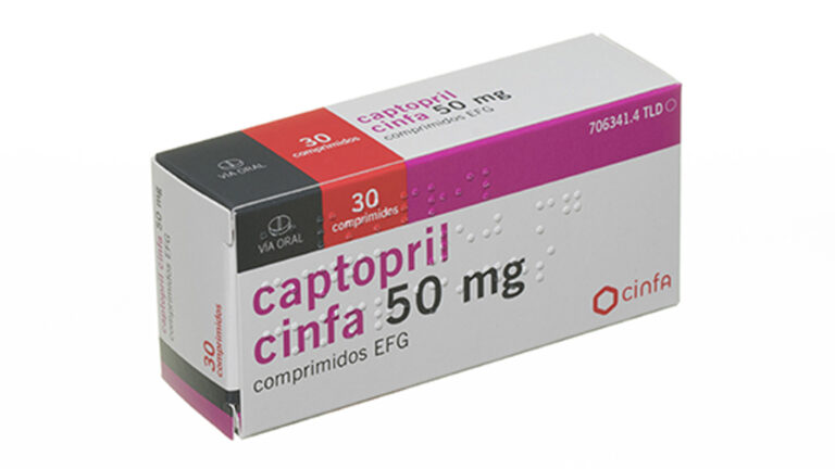 Captopril 50 mg: Prospecto y uso de los comprimidos CINFA EFG