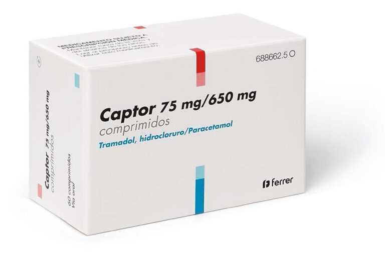 Captor 37.5 mg/325 mg comprimidos EFG: Prospecto y detalles del medicamento