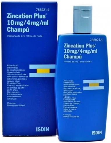 Champú Zincation Plus: Prospecto y dosis de 10 mg/4 mg/ml.