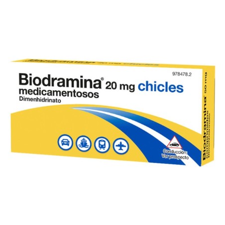 Chicle para el mareo: Biodramina 20 mg, información y beneficios