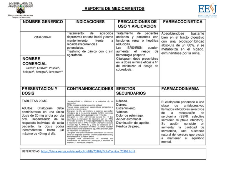 Contraindicaciones de la Hierba de San Juan en la Ficha Técnica de Citalopram Viatris 30 mg