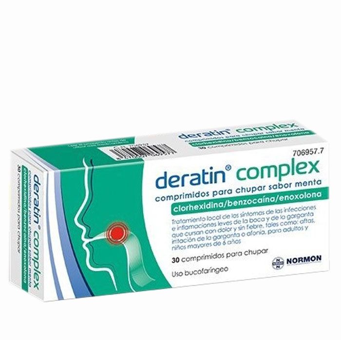 Deratin complex: ¿Para qué sirve? | Prospecto Angileptol: Comprimidos para chupar sabor menta-eucalipto