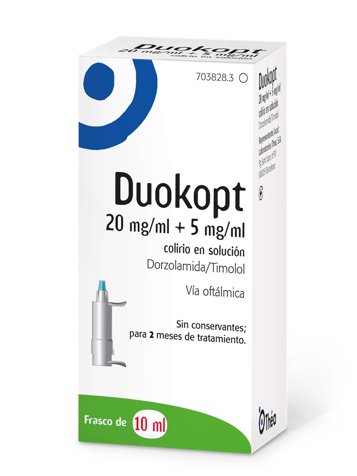 DUOKOPT Colirio en Solución: Efectos Secundarios y Prospecto 20mg/ml+5mg/ml