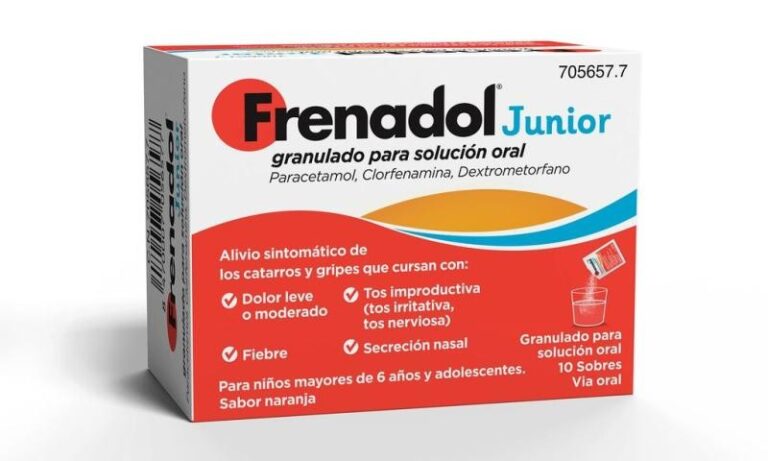 Edad recomendada y ficha técnica del frenadol junior granulado para solución oral