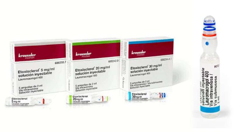 Elimina las arañas vasculares en el pecho con ETOXISCLEROL 5 mg/ml – Solución inyectable