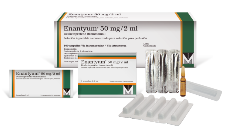 Enantyum inyectable precio: Ficha técnica y presentación de 50 mg/2 ml de solución inyectable y para perfusión