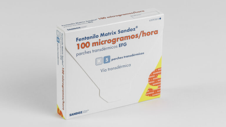 Fentanilo parches 12 mg – Ficha técnica e información del medicamento Fentanilo Matrix Sandoz 100 mcg/hora parches transdérmicos EFG