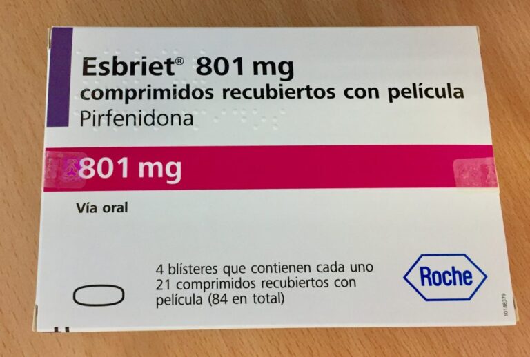 Ficha técnica de Esbriet 801 mg: Comprimidos recubiertos con película – Pirfenidona