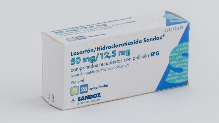 Ficha Técnica de Losartan/Hidroclorotiazida Sandoz 50 mg/12.5 mg: Comprimidos Recubiertos con Película EFG