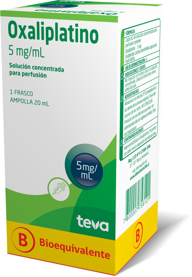 Ficha técnica de Oxaliplatino Teva 5 mg/ml: cómo tomar, concentrado para solución para perfusión EFG