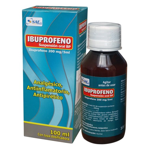 Ficha técnica del complejo de ibuprofeno Codramol 200 mg: suspensión oral