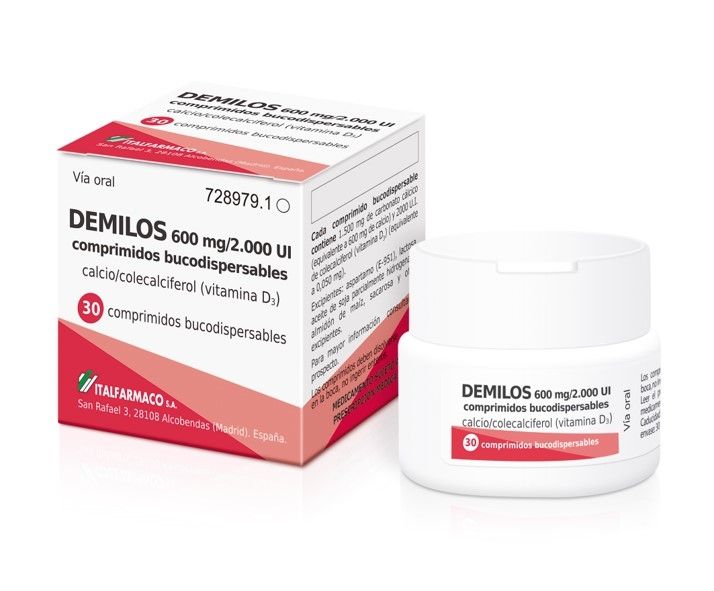 Ficha técnica Demilos 600 mg/1000 UI: Comprimidos bucodispersables – Precio y características