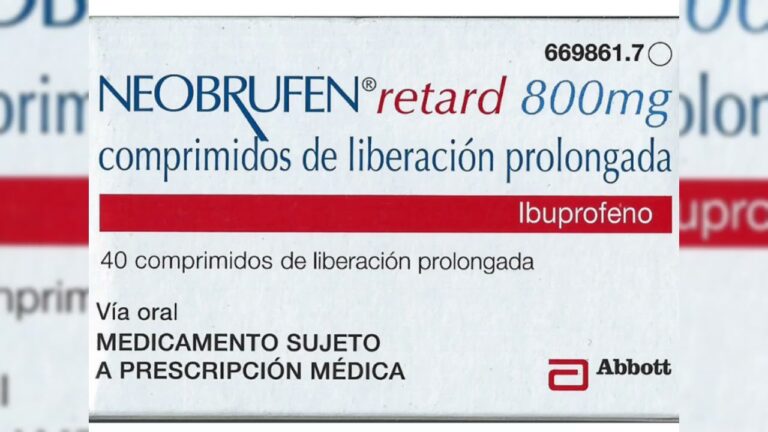 Ficha técnica Neobrufen Retard 800 mg – comprimidos de liberación prolongada con ibuprofeno de alta potencia