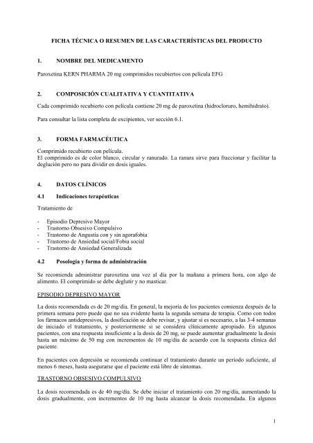 Ficha Técnica Paroxetina 10 mg: Indicaciones y Efectos para la Ansiedad