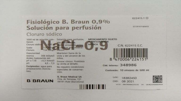 FISIOLÓGICO B. BRAUN 0,9% Solución para Perfusión: Ficha Técnica y Beneficios