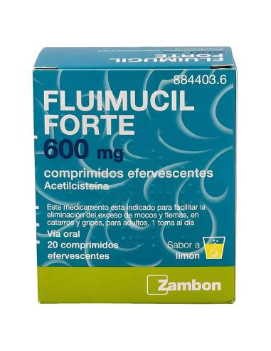 Fluimucil Forte 600 mg: Información técnica y uso de comprimidos efervescentes