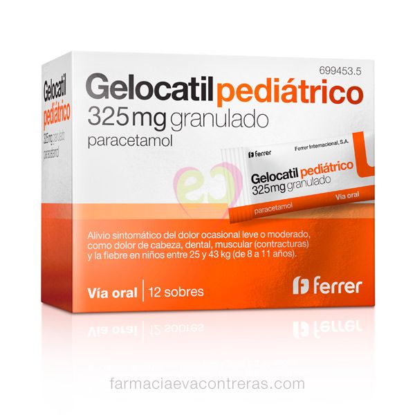 Gelocatil Pediatrico 325 mg: Dosis y prospecto en granulado