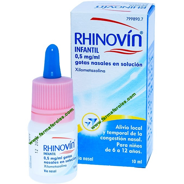 Gotas nasales para niños de 2 a 3 años – Prospecto del Rhinovín Infantil 0,5 mg/ml – Solución nasal didasam