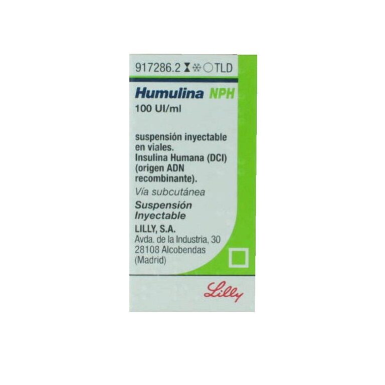 Humulina NPH 100 UI/ml: Prospecto e información sobre la suspensión inyectable en vial