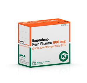 Ibuprofeno sin agua: Prospecto del granulado efervescente Pensa 600 mg EFG