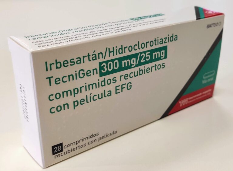 Irbesartán Hidroclorotiazida 300/25 mg: Prospecto y características