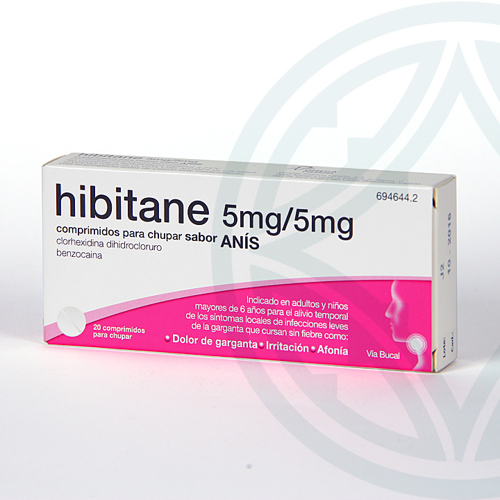 Medicamentos para la afonía: Prospecto de HIBITANE Comprimidos Sabor Anís