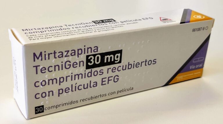 Mirtazapina Ratiopharm 30 mg: Prospecto y uso de los comprimidos recubiertos con película EFG