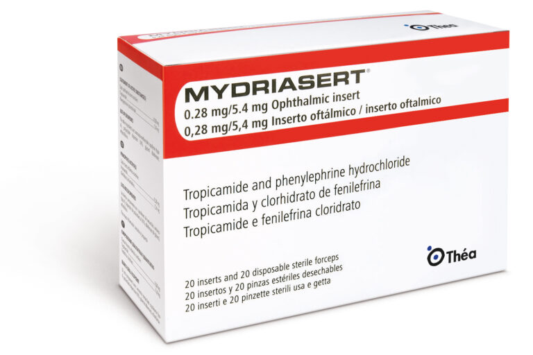 MYDRIASERT 0,28 mg/5,4 mg: Inserto oftálmico para el deslumbramiento ocular repentino