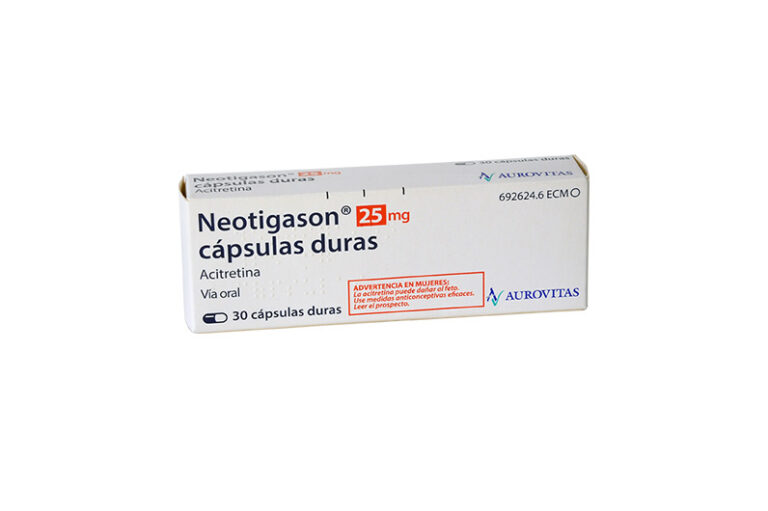 Neotigason 25 mg: Prospecto y uso de cápsulas duras