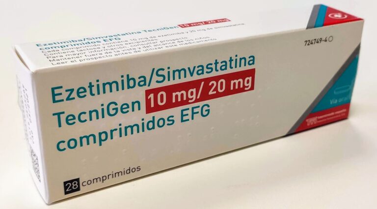 Nuevo Medicamento para el Colesterol y Triglicéridos: Prospecto del Ezetimiba/Simvastatina Tecnigen 10 mg/20 mg Comprimidos EFG