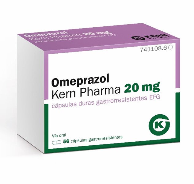 Omeprazol Kern Pharma 20 mg: Prospecto, Capsulas Gastrorresistentes EFG