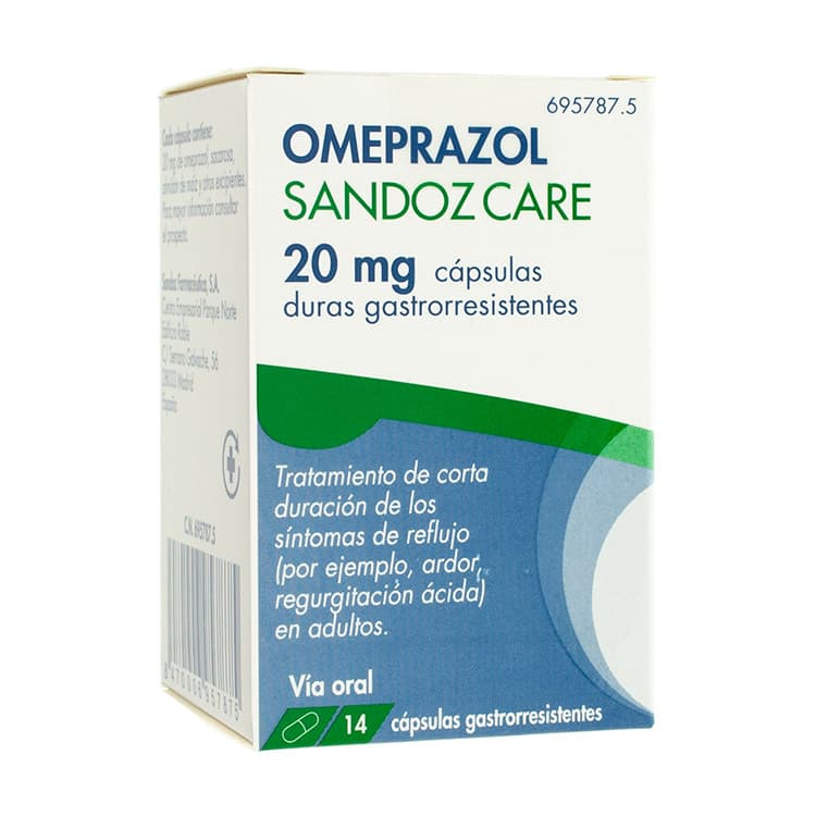 Omeprazol sin receta: Prospecto y uso de cápsulas duras gastrorresistentes – Sandoz Care 20 mg