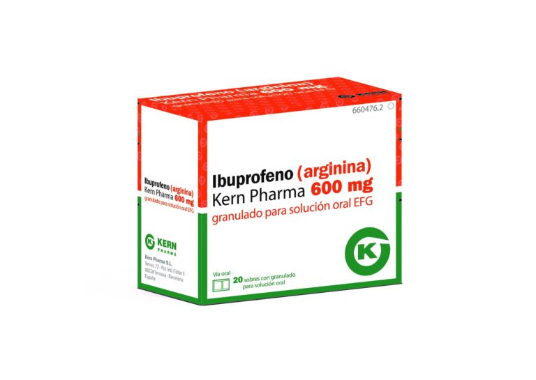 Para qué sirve la arginina en el ibuprofeno: prospecto Tarbis 600 mg granulado para solución oral EFG