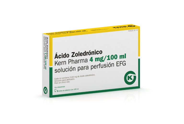 Prospecto ácido zoledrónico: Kern Pharma, Barcelona – 4 mg/5 ml, solución para perfusión EFG