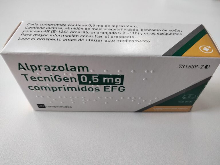 Prospecto Alprazolam Edigen: Comprimidos de 1 mg (EFG) – Información y dosis