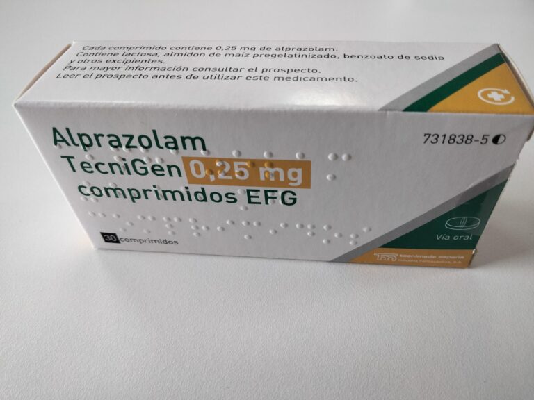 Prospecto Alprazolam Tarbis 0,25 mg Comprimidos EFG: Información sobre el Principio Activo