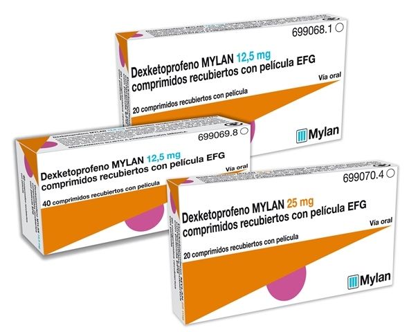 Prospecto Dexketoprofeno Mylan 25 mg – Comprimidos recubiertos con película EFG: Información y uso.