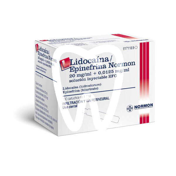Prospecto Lidocaína/Epinefrina Normon: Información sobre la solución inyectable EFG (20 mg/ml + 0,0125 mg/ml)