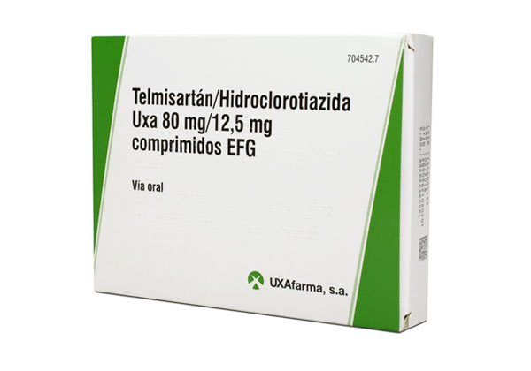 Prospecto telmisartan con hidroclorotiazida: UXA 80 mg/12.5 mg comprimidos EFG – Información y dosificación