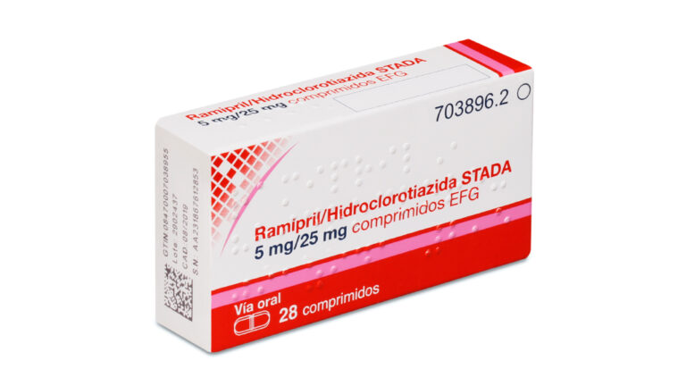 Ramipril 25 mg: Prospecto, dosis y efectos secundarios de Hidroclorotiazida Stada 5 mg/25 mg comprimidos EFG