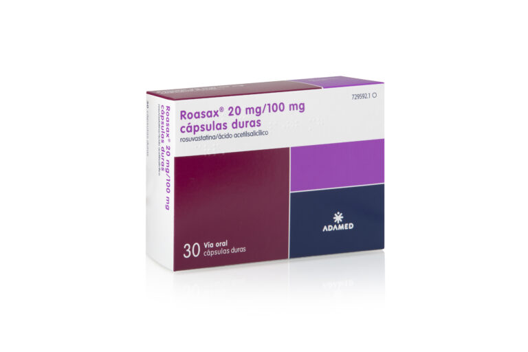 Roasax 20 mg/100 mg Cápsulas Duras: Prospecto y dosis recomendada de rosuvastatina y ácido acetilsalicílico