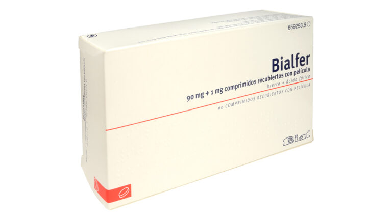 Suplemento de hierro y ácido fólico: Prospecto Bialfer 90 mg + 1 mg (comprimidos recubiertos con película)