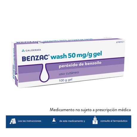 Todo sobre el peróxido de benzoilo limpiador: gel Benzac Wash 50 mg/g