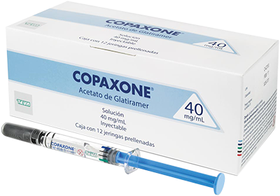 Tratamiento para temblor de párpado en esclerosis múltiple: Copaxone 20 mg/ml en jeringa precargada